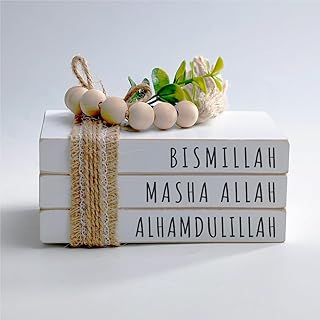 Dazingart Large Islamic Wooden Book Stack