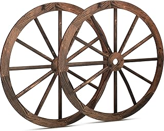 Qunclay 2 Wagon Wheel Decor Wooden