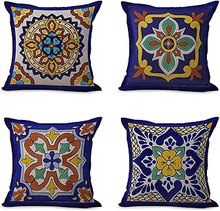 Set 4 Linen Throw Pillow Covers