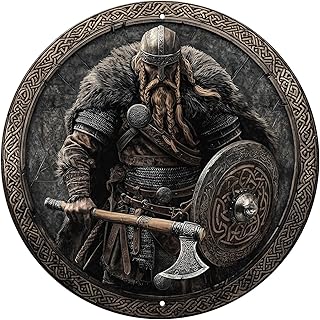 Vintage Viking Warrior Sign Metal Retro