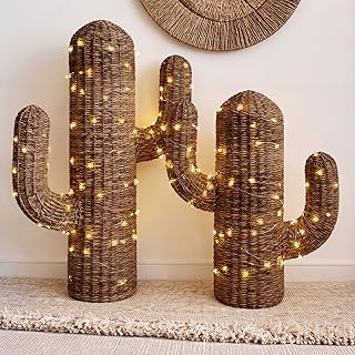Yookeer 2 Rattan Western Cactus Decor
